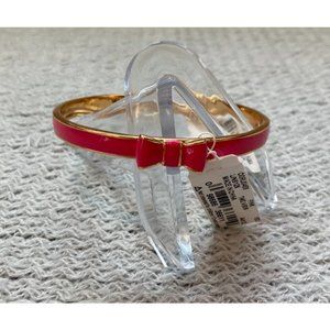 Kate Spade  New York Take A Bow Pink Enamel Bangle Stacking Bracelet